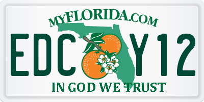FL license plate EDCY12