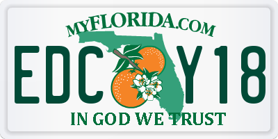 FL license plate EDCY18