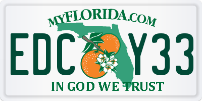 FL license plate EDCY33