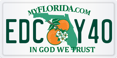 FL license plate EDCY40