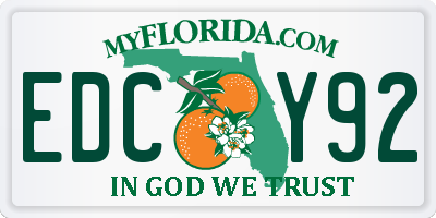 FL license plate EDCY92