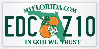 FL license plate EDCZ10