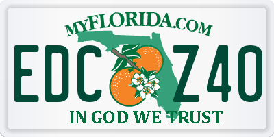 FL license plate EDCZ40