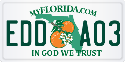 FL license plate EDDA03