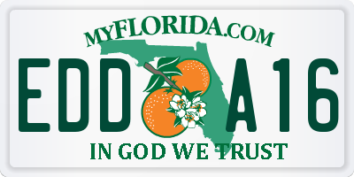 FL license plate EDDA16
