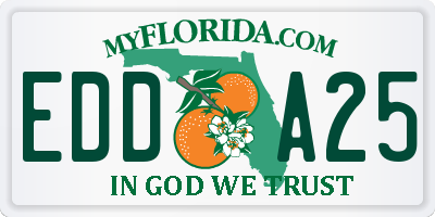 FL license plate EDDA25