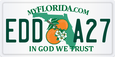 FL license plate EDDA27