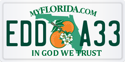 FL license plate EDDA33