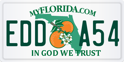 FL license plate EDDA54