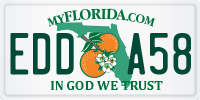 FL license plate EDDA58