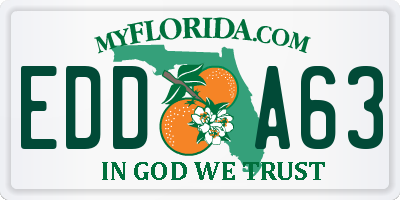 FL license plate EDDA63