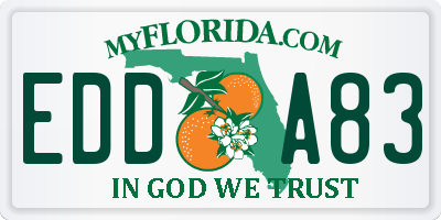 FL license plate EDDA83