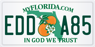 FL license plate EDDA85