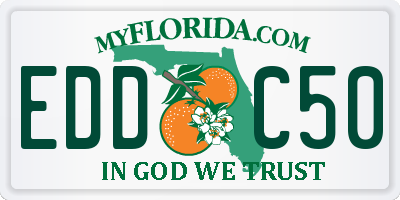 FL license plate EDDC50