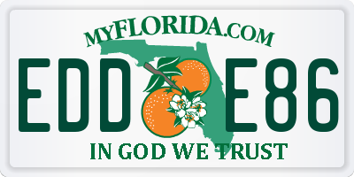FL license plate EDDE86