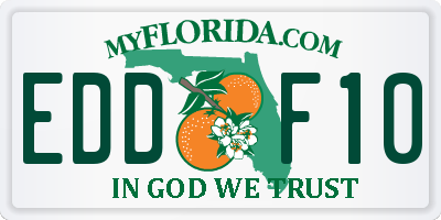 FL license plate EDDF10
