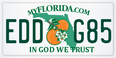 FL license plate EDDG85