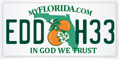 FL license plate EDDH33