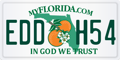 FL license plate EDDH54