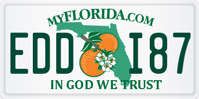 FL license plate EDDI87