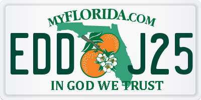 FL license plate EDDJ25