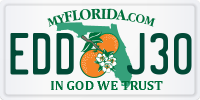 FL license plate EDDJ30