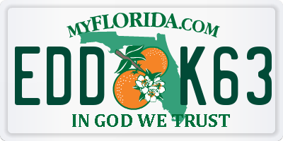 FL license plate EDDK63