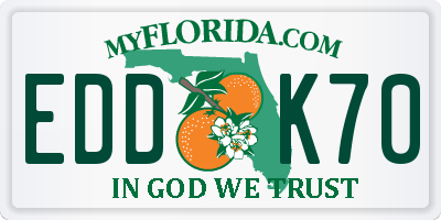 FL license plate EDDK70