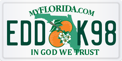 FL license plate EDDK98