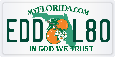 FL license plate EDDL80