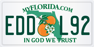FL license plate EDDL92