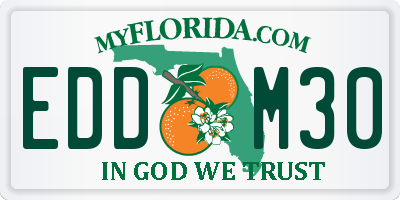 FL license plate EDDM30