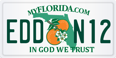 FL license plate EDDN12