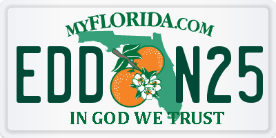 FL license plate EDDN25