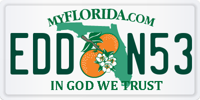 FL license plate EDDN53