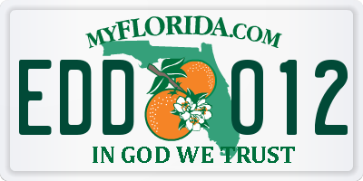 FL license plate EDDO12