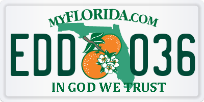 FL license plate EDDO36