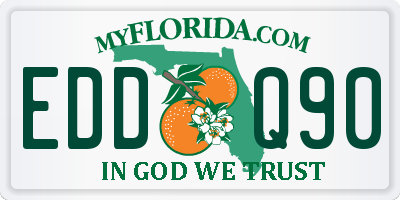 FL license plate EDDQ90