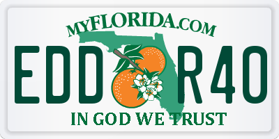 FL license plate EDDR40
