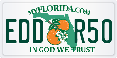 FL license plate EDDR50