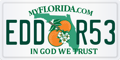 FL license plate EDDR53