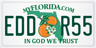 FL license plate EDDR55