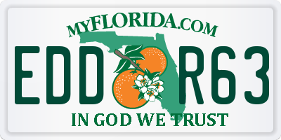 FL license plate EDDR63
