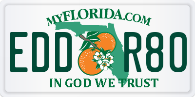 FL license plate EDDR80