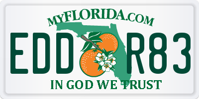 FL license plate EDDR83