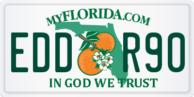 FL license plate EDDR90