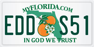 FL license plate EDDS51