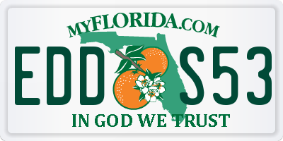 FL license plate EDDS53