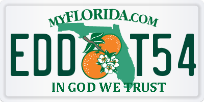FL license plate EDDT54