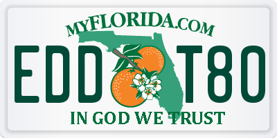 FL license plate EDDT80